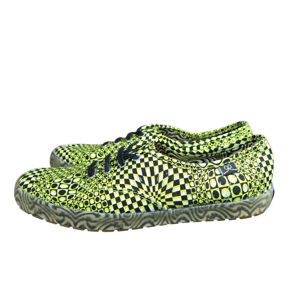 Keds x Maisie Wilen Champion TRX Sneakers Womens 7.5 Green Neon Optical Illusion - Picture 3 of 11